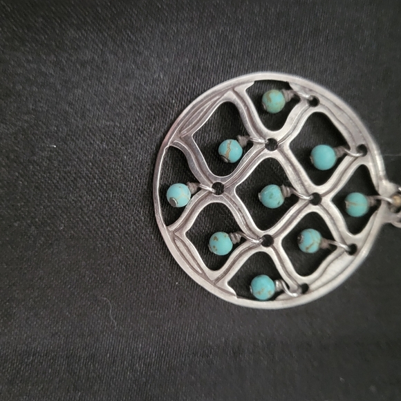 Silpada hoop earring with turquoise beads (1) - Picture 5 of 5